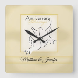 Relógio Quadrado Nome Personalizado, Bênçãos de Aniversário de Casa