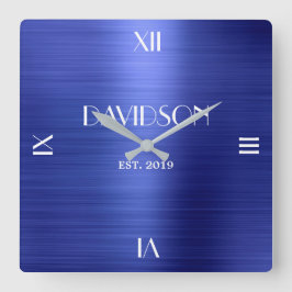 Relógio Quadrado Nome Personalizado Brugado Metal Personalizado Acr