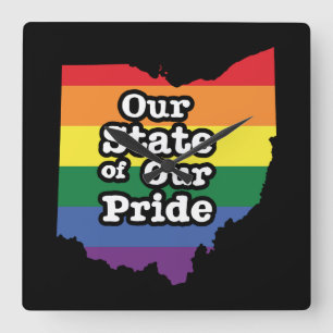 Relógio Quadrado Nosso Estado de Orgulho  Ohio