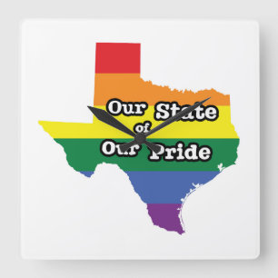 Relógio Quadrado Nosso Estado de Orgulho Texas