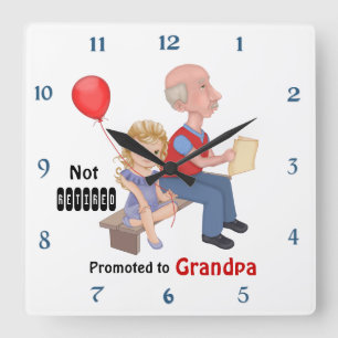 Relógio Quadrado Not Retired Promoted Grandpa