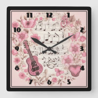 Notas de Música e Flores Estilo Retroativo
