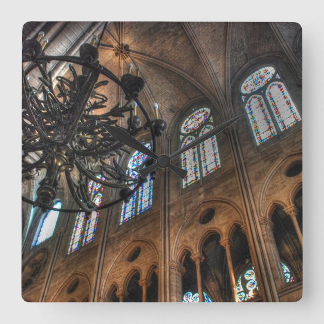 Relógio Quadrado Notre Dame Interior (Frente)