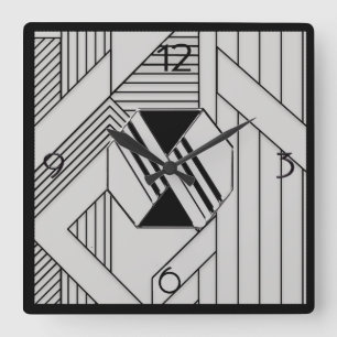 Relógio Quadrado Nova Deco de Arte de Estilo