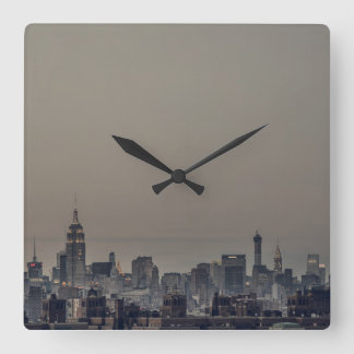 Relógio Quadrado Nova Iorque Skyline Square Wall Clock
