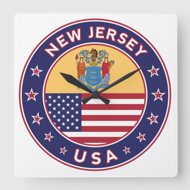 Relógio Quadrado Nova Jersey (Frente)