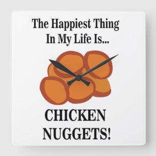Relógio Quadrado Nugget de Frango Comida Rápida Engraçado Nugget de