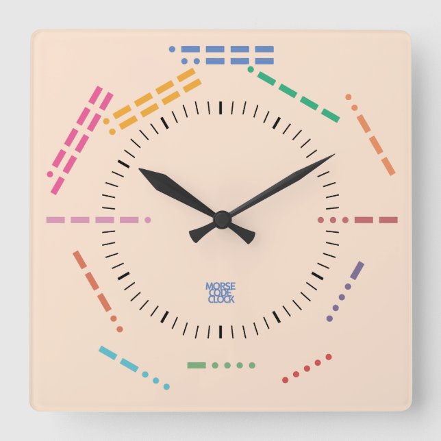 RELÓGIO QUADRADO NUMBERS CODE MORSE CLOCK BY MASANSER PIXELAT (Frente)