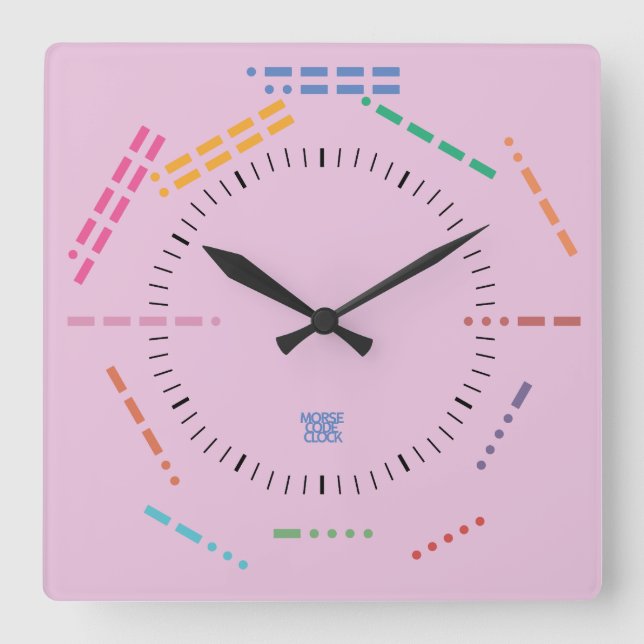 RELÓGIO QUADRADO NUMBERS CODE MORSE CLOCK BY MASANSER PIXELAT (Frente)