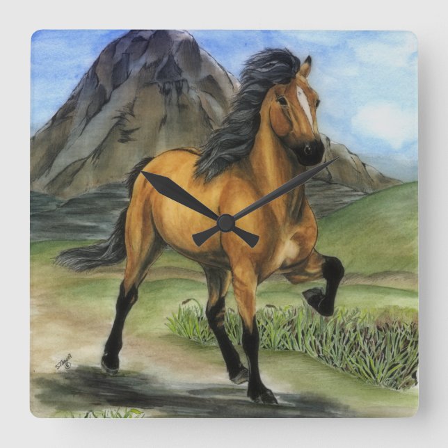 Relógio Quadrado Número de Ouros (Frente)