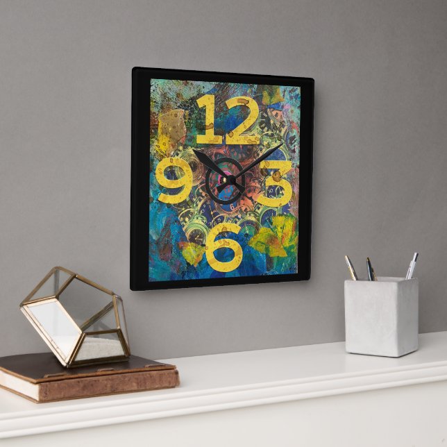 Relógio Quadrado Número Grande (Escritório)