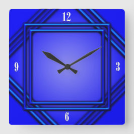 Relógio Quadrado Números brancos do quadro dobro 4 dos azuis