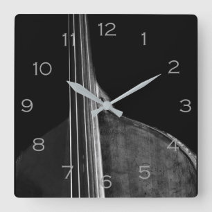 Relógio Quadrado Números de Cinza Bass 5 WC