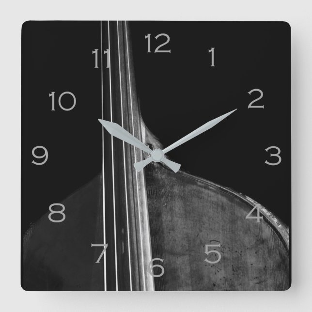 Relógio Quadrado Números de Cinza Bass 5 WC (Frente)