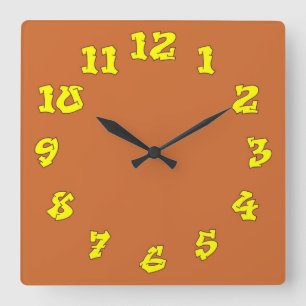 Relógio Quadrado Números de grafite