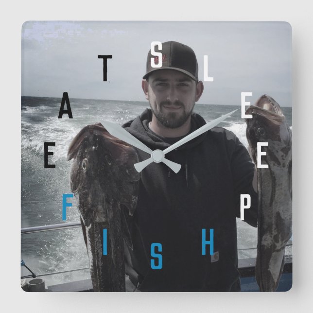 Relógio Quadrado Números de Letra (Frente)