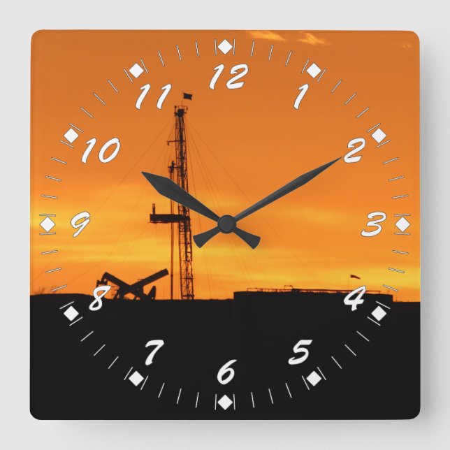 Relógio Quadrado Números do branco do equipamento do Workover do (Frente)