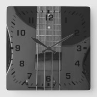 Números quadrados pretos na guitarra baixa