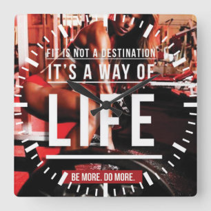 Relógio Quadrado O ajustado Não É Um Destino. É um modo de vida - G