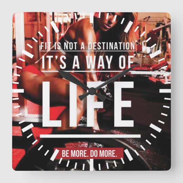 Relógio Quadrado O ajustado Não É Um Destino. É um modo de vida - G (Frente)