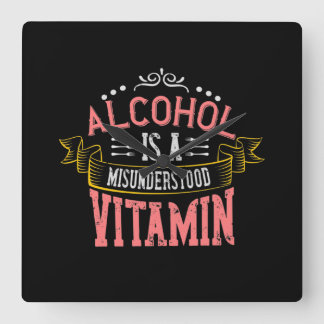 Relógio Quadrado O Álcool É Uma Vitamina Incompreendida