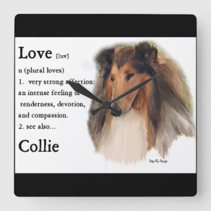 Relógio Quadrado O Amor De Collie É Difícil