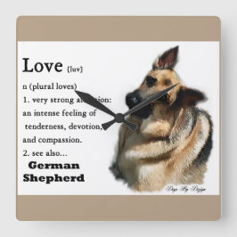 Relógio Quadrado O Amor É Presente De German shepherd