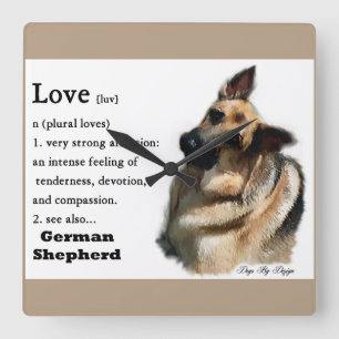 Relógio Quadrado O Amor É Presente De German shepherd