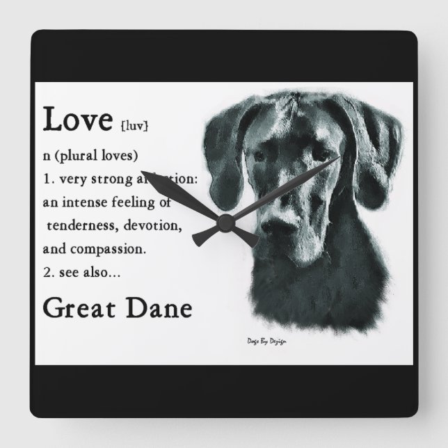 Relógio Quadrado O Amor É Um Grande Presente De Dane (Frente)