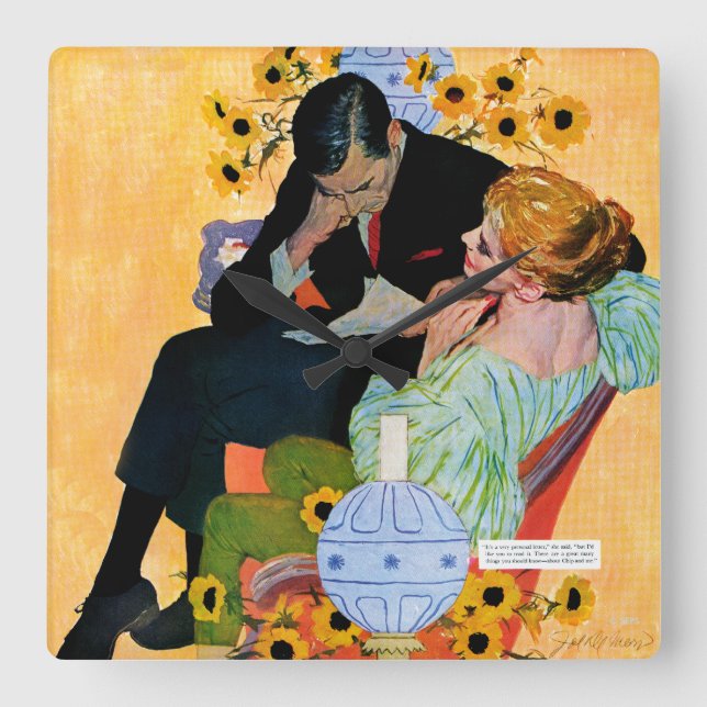 Relógio Quadrado O amor morre lentamente (Frente)