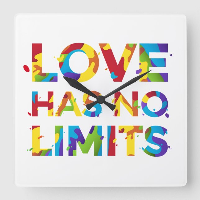 Relógio Quadrado O Amor Não Tem Limites (Frente)