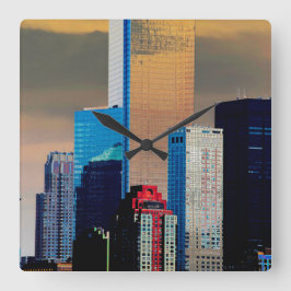 Relógio Quadrado O amplo Posto do Centro Financeiro Manhattan New Y