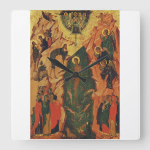 Relógio Quadrado O Batismo de Cristo ícone bizantino