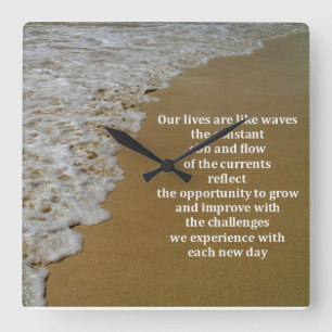 Relógio Quadrado O Bei e o Fluxo de Vida