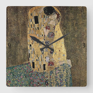 Relógio Quadrado O beijo de Gustavo Klimt (cerca de 1908)