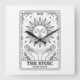Relógio Quadrado O Cartão Tarot Estóico