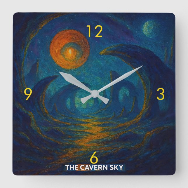 Relógio Quadrado O Céu da Caverna (Frente)