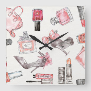 Relógio Quadrado O chique acentua a forma da aguarela de  