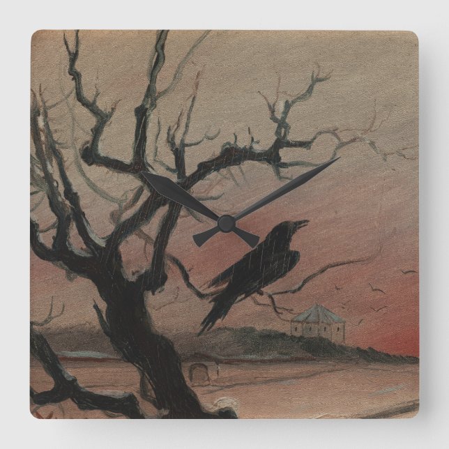 Relógio Quadrado O corvo de Karlstejn, 1882 (Frente)