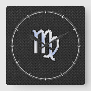 Relógio Quadrado O cromo gosta do sinal do zodíaco do Virgo na pel