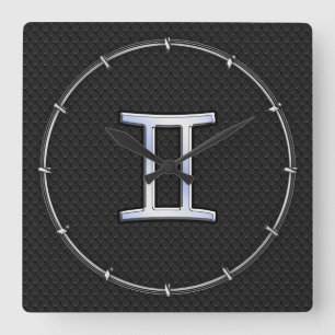 Relógio Quadrado O cromo moderno gosta do sinal do zodíaco dos