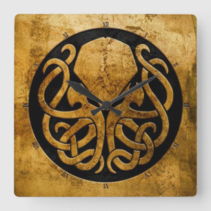 Relógio Quadrado O Cthulhu com fome por o tempo