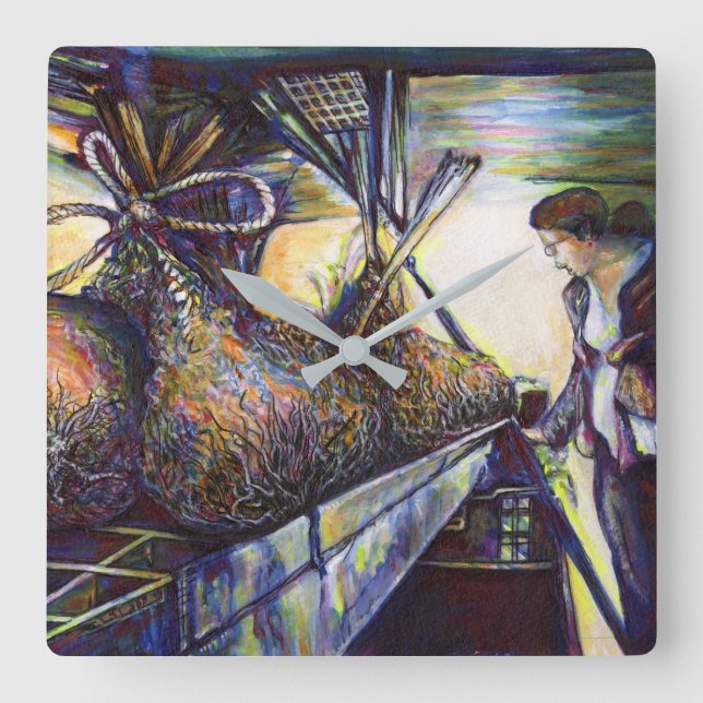 Relógio Quadrado O destino da vida ferida (Frente)