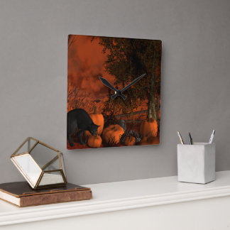 Relógio Quadrado O Dia das Bruxas de aproximação