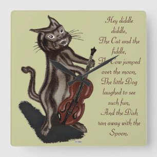 Relógio Quadrado O gato e o violino