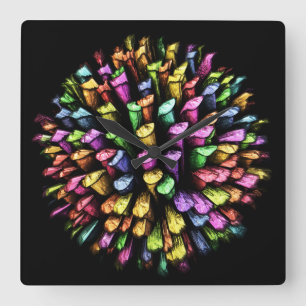 Relógio Quadrado o giz 3D cola o pulso de disparo de parede 1A