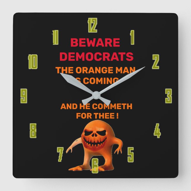 RELÓGIO QUADRADO O HOMEM LARANJA  (Frente)