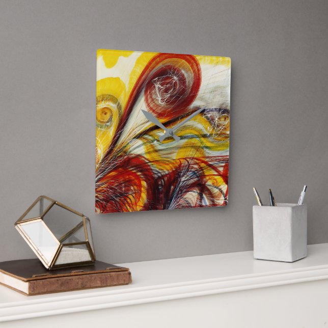 Relógio Quadrado O Olho de Deus por Georgiana Houghton (Escritório)