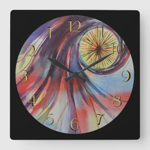 Relógio Quadrado O olho grande gira para trás o pulso de disparo