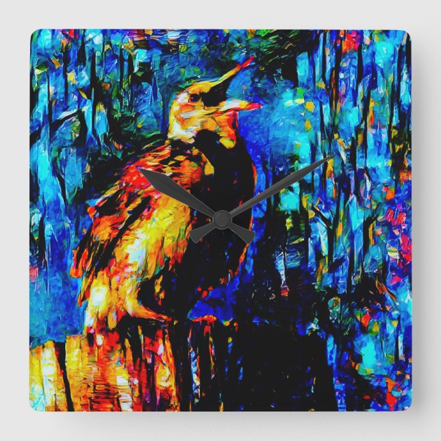 Relógio Quadrado O pássaro Solitário 2 (Frente)